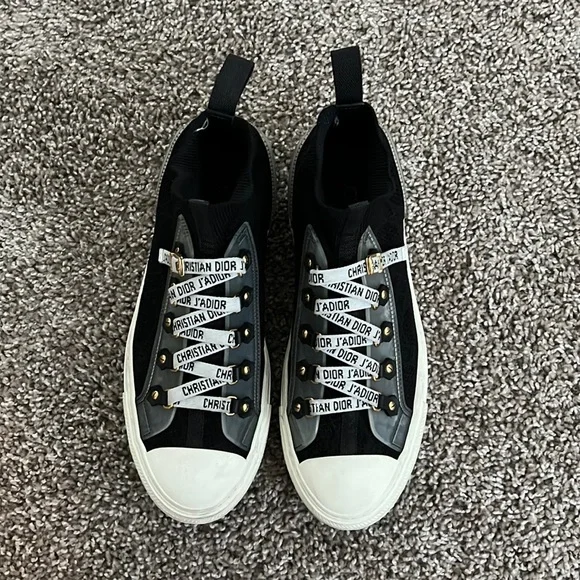 Christian Dior ノースリーブ S 黒/白 CHRISTIAN DIOR Technical Mesh Calfskin Mens B30 Sneakers 42